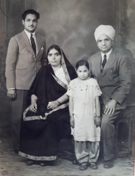 Sri Ram Puri with his wife, daughter and cousin brother
