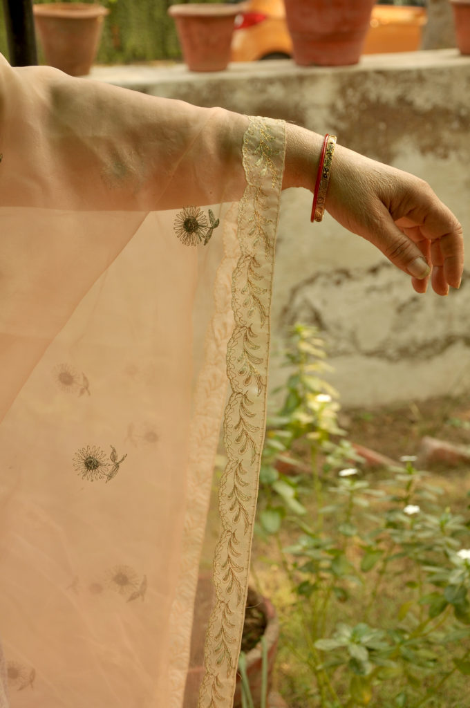 A sari belonging to Leelawati Singh, worn decades later by her granddaughter, Anamika Singh on her graduation