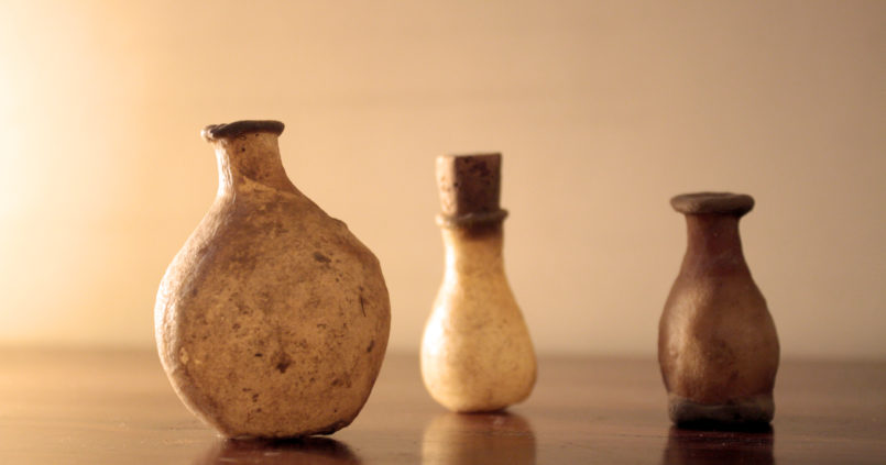 Kuppis, leather bottles used for maceration of attars in traditional perfumery