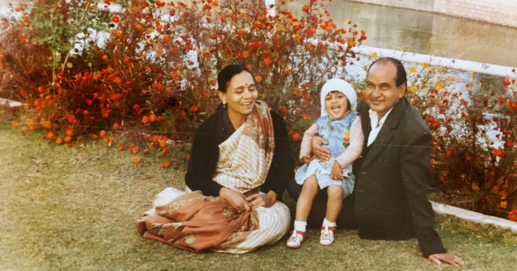Juhi with her grandparents while living with them in Bikaner