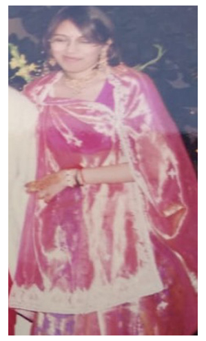 Priyanka wearing the lehenga as a teenager