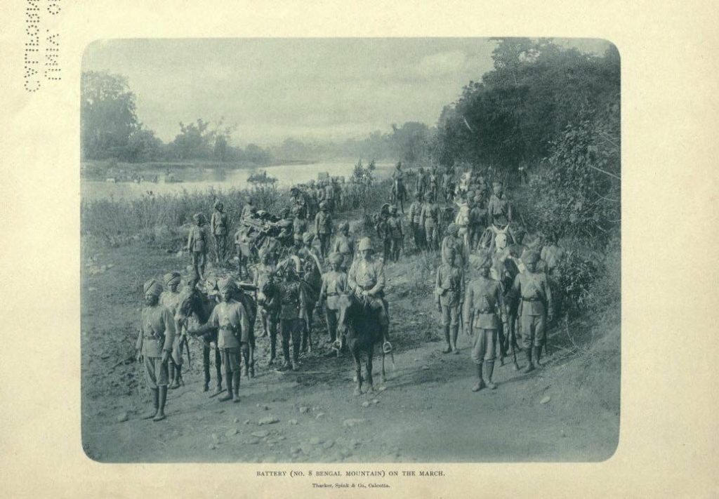 No.8 Bengal Mountain Battery on the March. Image from the Collection of Thacker, Spink & Co