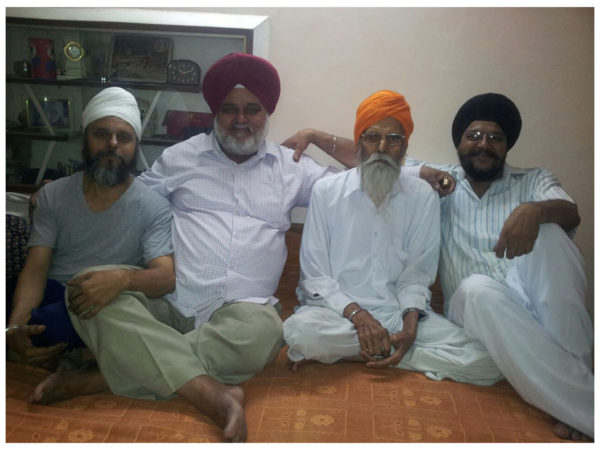 Mohan Singh Matharu (second from the left) with his sons.