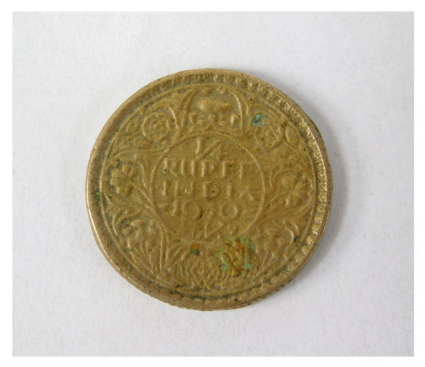 1/4 Rupee coin from 1940