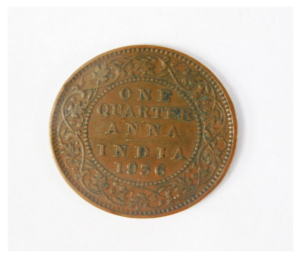 One Quarter Anna coin from 1936