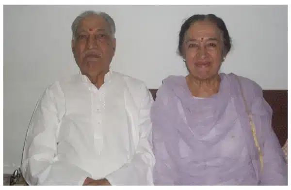 Prem Kanta Anand with her husband Bharat Bhushan Anand