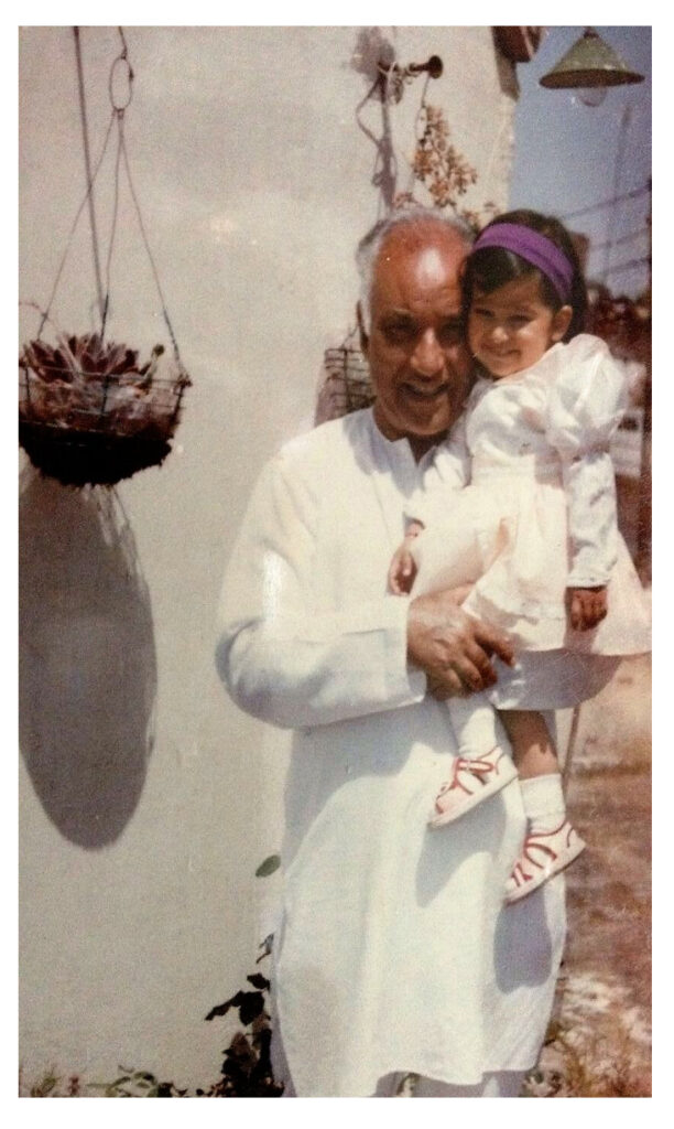 Mr K.L Gupta with Sumedha, her granddaughter